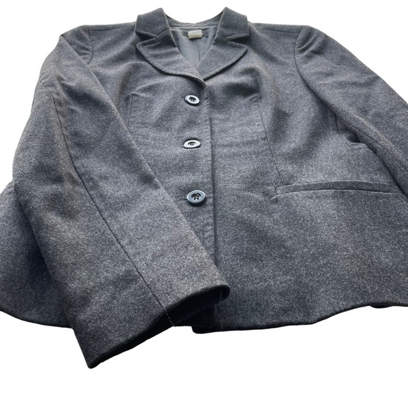 J. Crew Wool Blazer Jacket Charcoal Gray Size 4 Business Office Preppy Workwear - Picture 5 of 10